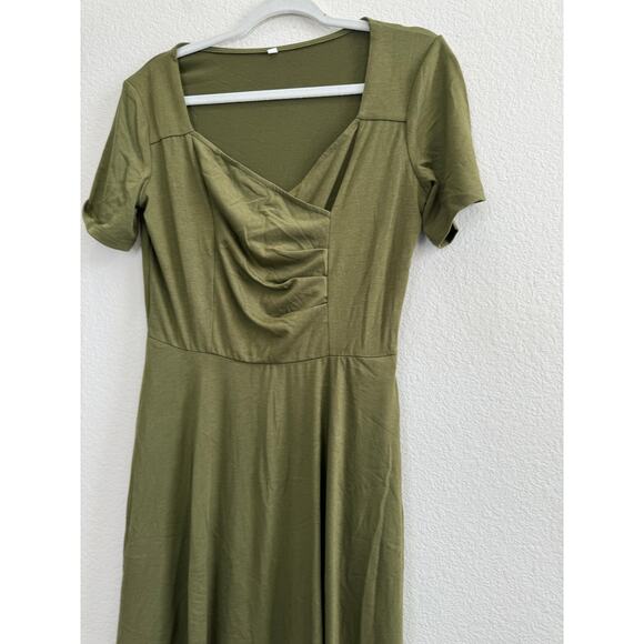 NWOT Charmyi Tshirt Dress With Pockets Green Flowy Comfy Casual Summer Large - Picture 6 of 8